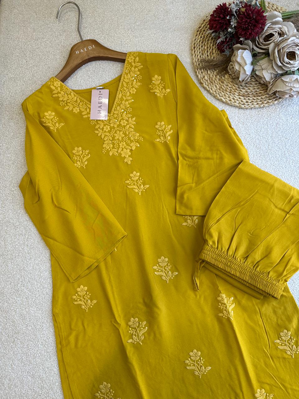 18824 Chikankari kurthi and palazzo set