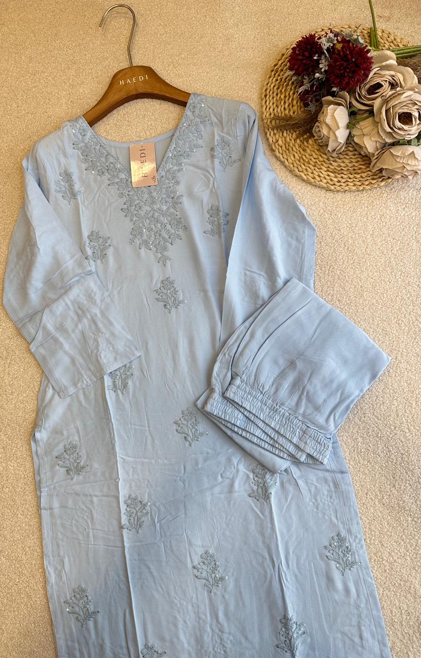 18824 Chikankari kurthi and palazzo set