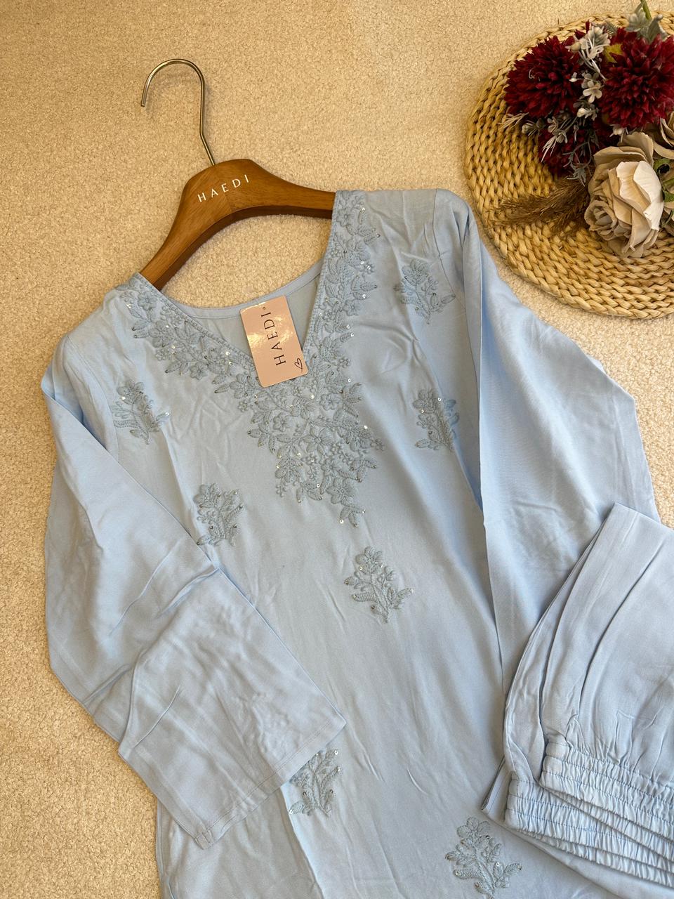 18824 Chikankari kurthi and palazzo set
