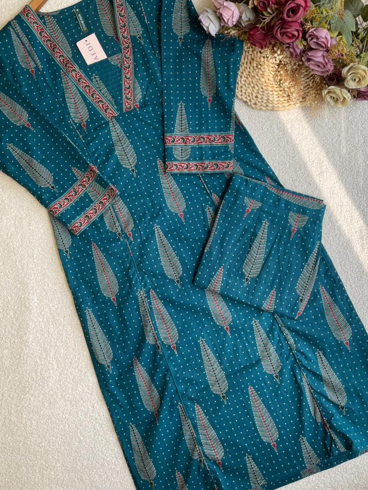 19070 Cotton kurti and pant set