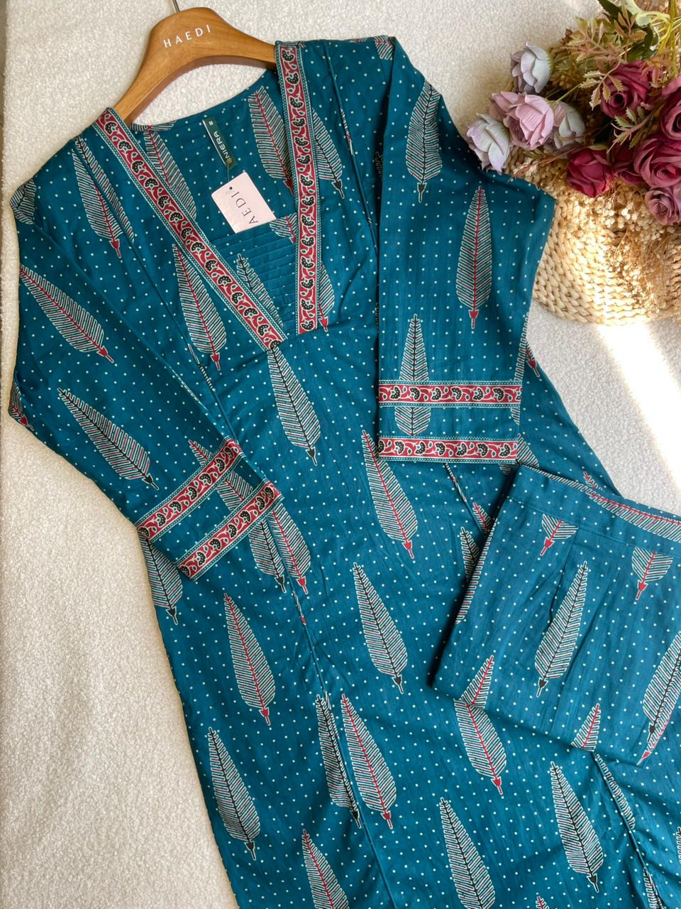19070 Cotton kurti and pant set