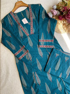 19070 Cotton kurti and pant set
