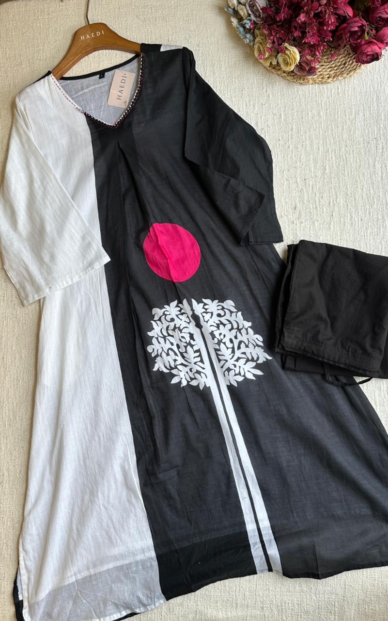 19520 Beautiful cotton kurta pant set