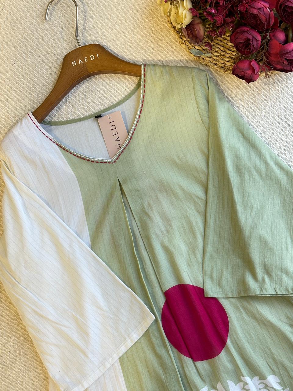 19520 Beautiful cotton kurta pant set