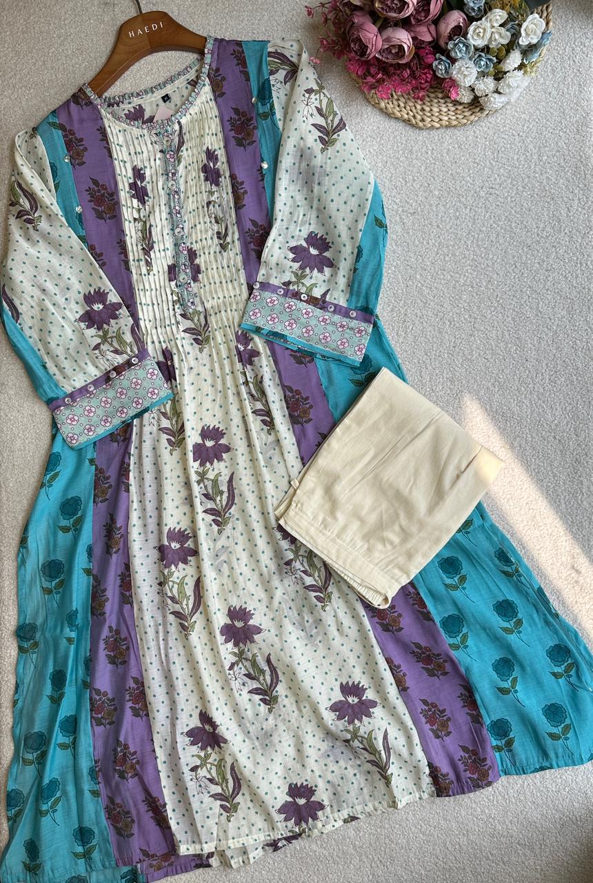 19368 Polychanderi kurta pant set