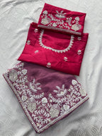 Regal Tradition Embroidered Saree with Intricate Floral Border and Royal Charm - Surat Wholesale Ethnic Wear (Photo 10)