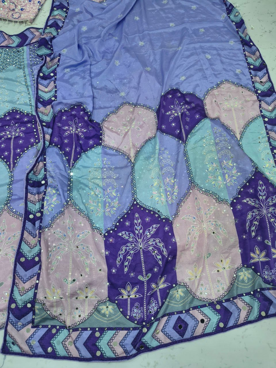 Intricately Embroidered Patchwork Pattern Lehenga Choli Set