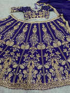 Royal Silk Lehenga Set with Intricate Zardosi Embroidery and Scalloped Dupatta