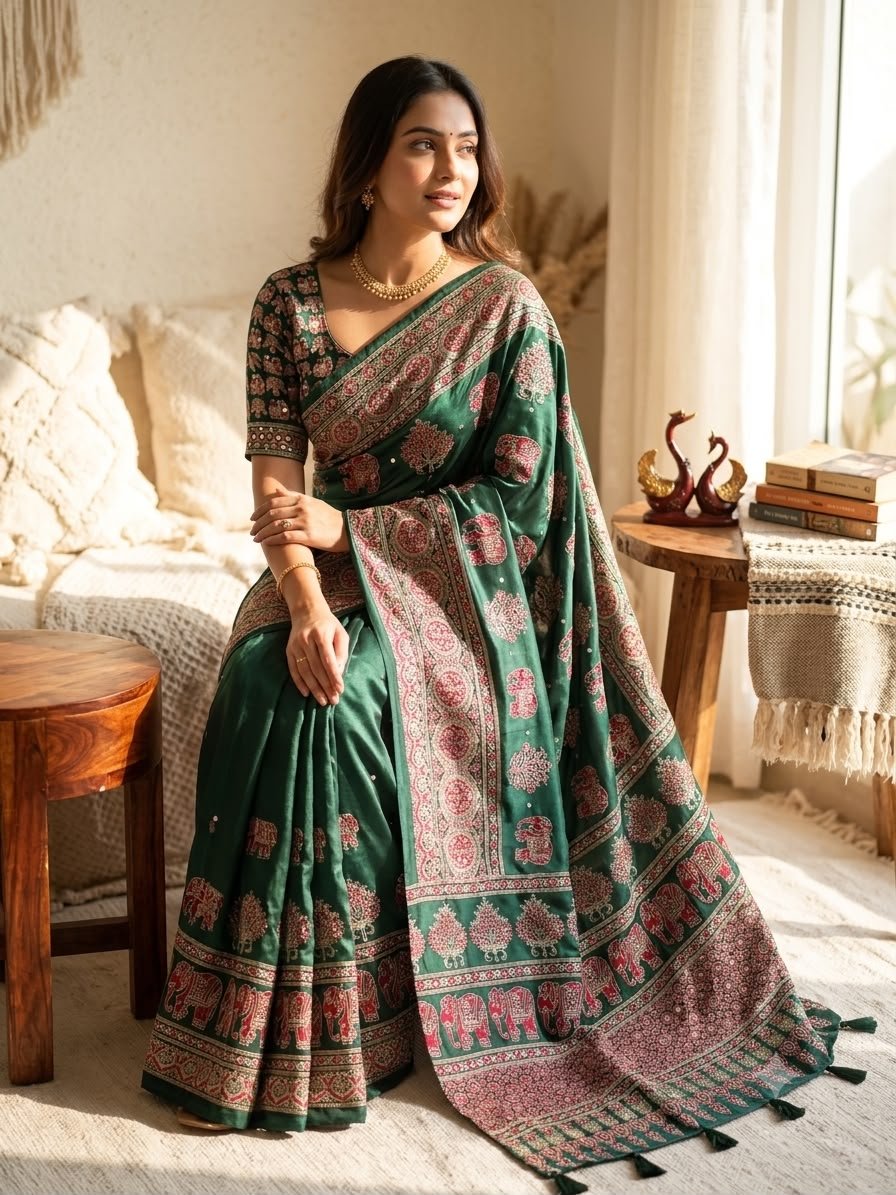 Royal Heritage Intricate Motif Saree for Timeless Celebrations - Surat Wholesale Ethnic Wear (Photo 10)