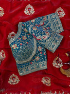 Regal Embroidered Saree with Ornate Heritage Detailing