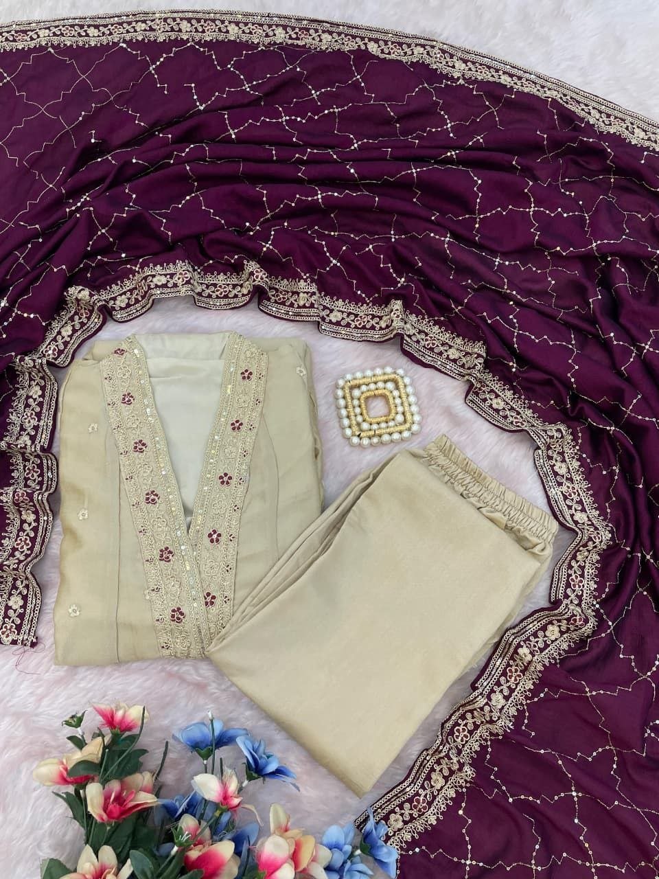 Regal Tradition Embroidered Festive Anarkali Ensemble