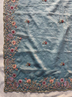 Artisanal Floral Embroidery Ensemble with Regal Heritage Detailing