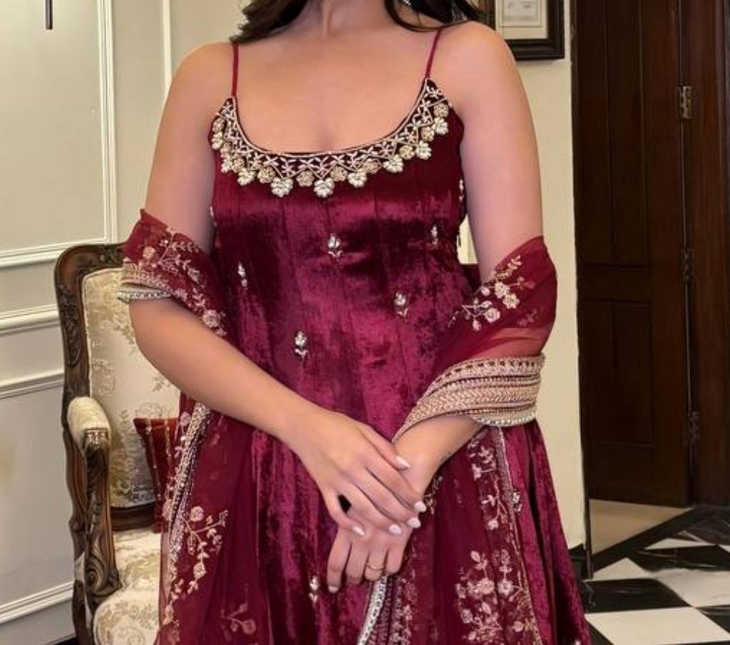 Regal Embroidered Flared Ensemble for Festive Celebrations