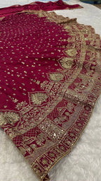 Ornate Dori Embroidered Velvet Lehenga Set with Heavily Embellished Border