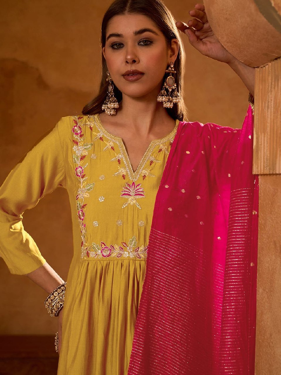 Regal Heritage Floral Embroidered Anarkali Suit Ensemble