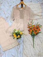 Embroidered Chanderi Kurta Set with Gota Patti Dupatta