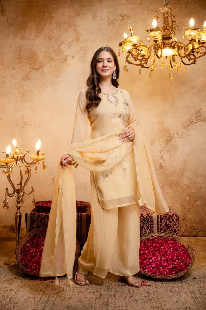 Pastel Perfection Floral Embroidered Festive Suit Ensemble
