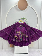 Tiered Flared Lehenga with Tasseled Embroidered Koti Jacket