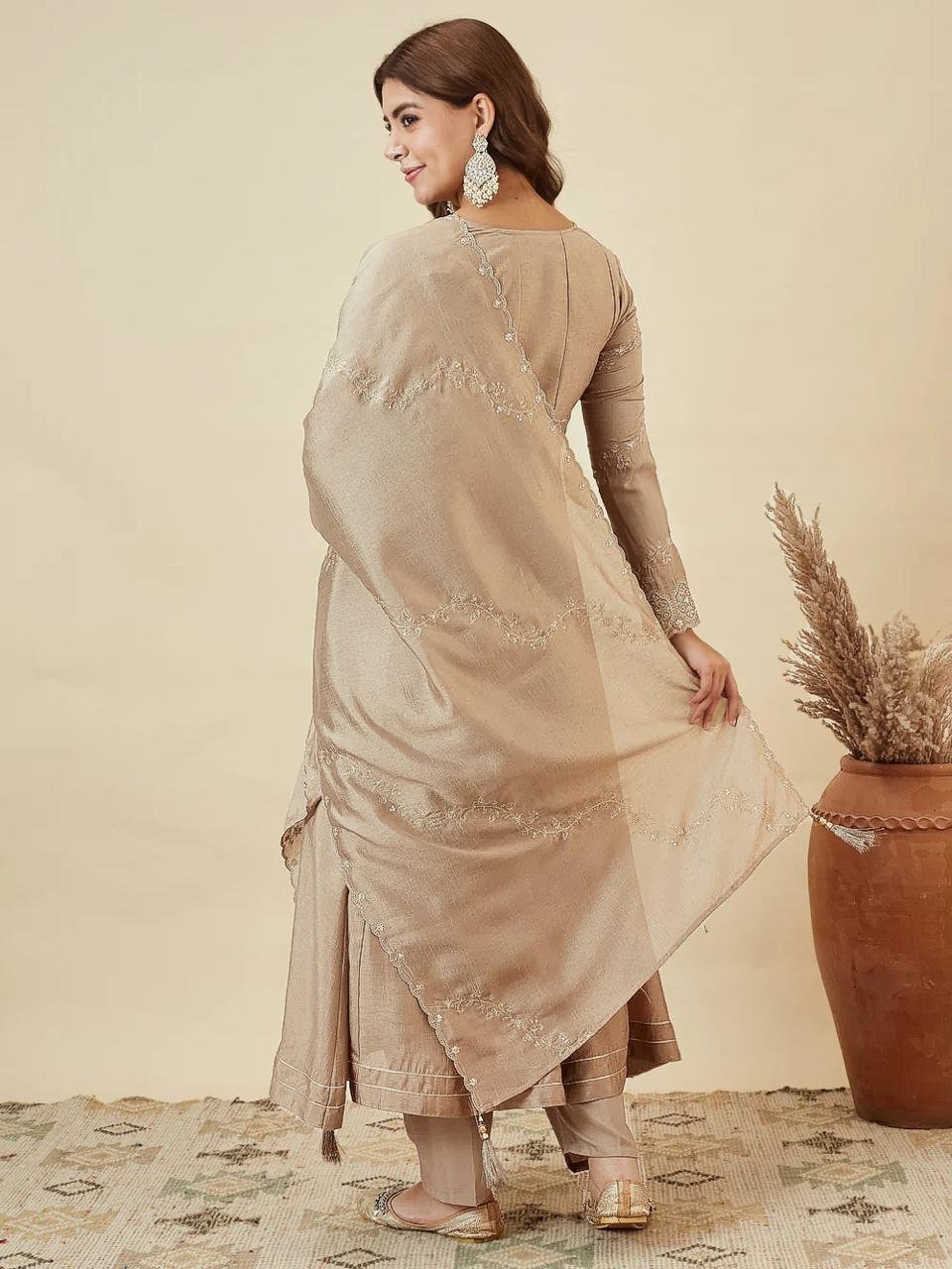 Regal Heritage Embroidered Anarkali Ensemble