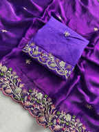 Ornate Vine Embroidery Draped Across a Regal Festive Silhouette