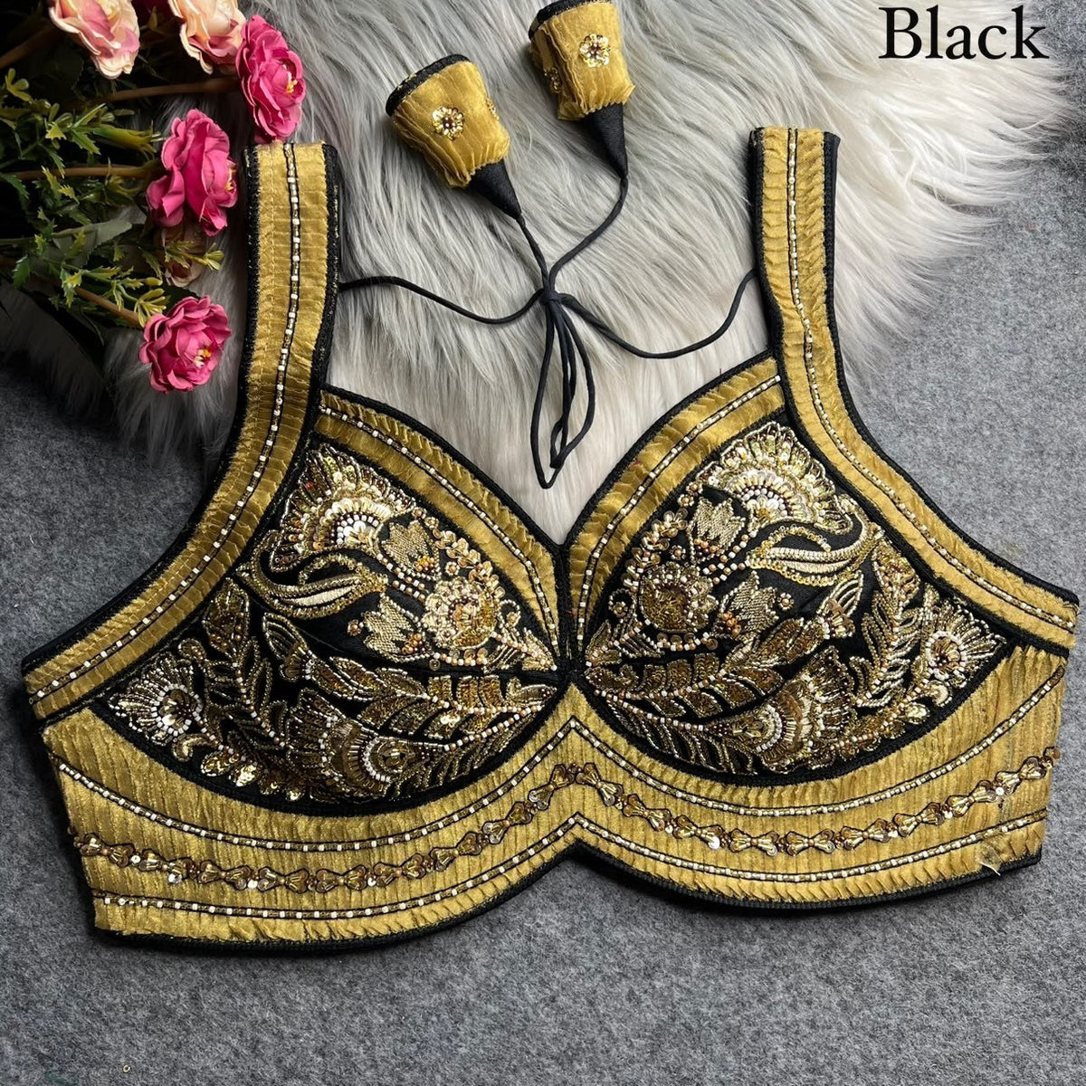 Opulent Luxury Heavy Zari Embroidered Sleeveless Blouse