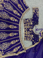 Royal Silk Lehenga Set with Intricate Zardosi Embroidery and Scalloped Dupatta