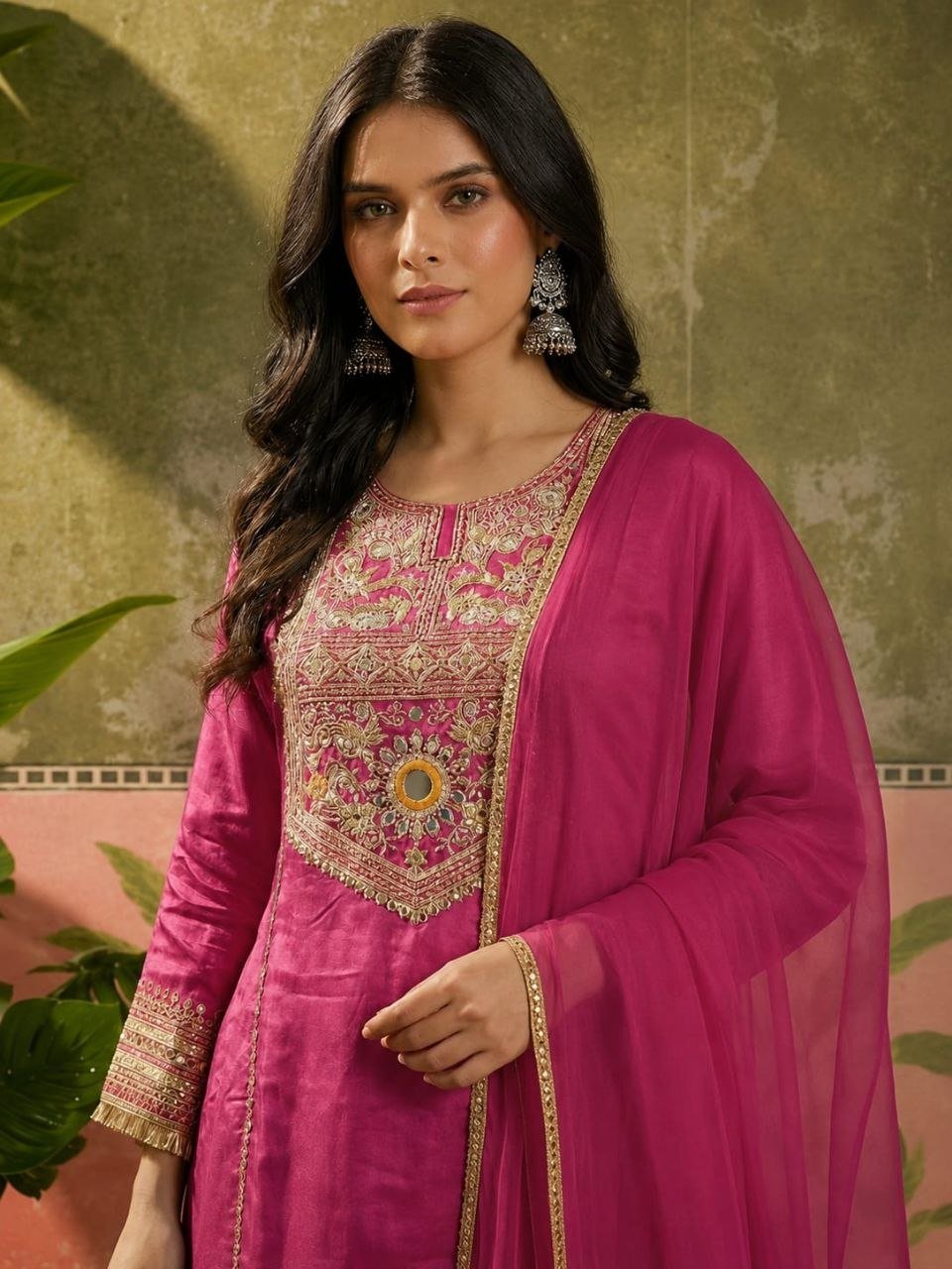 Regal Yoke Embroidered Sharara Suit Set