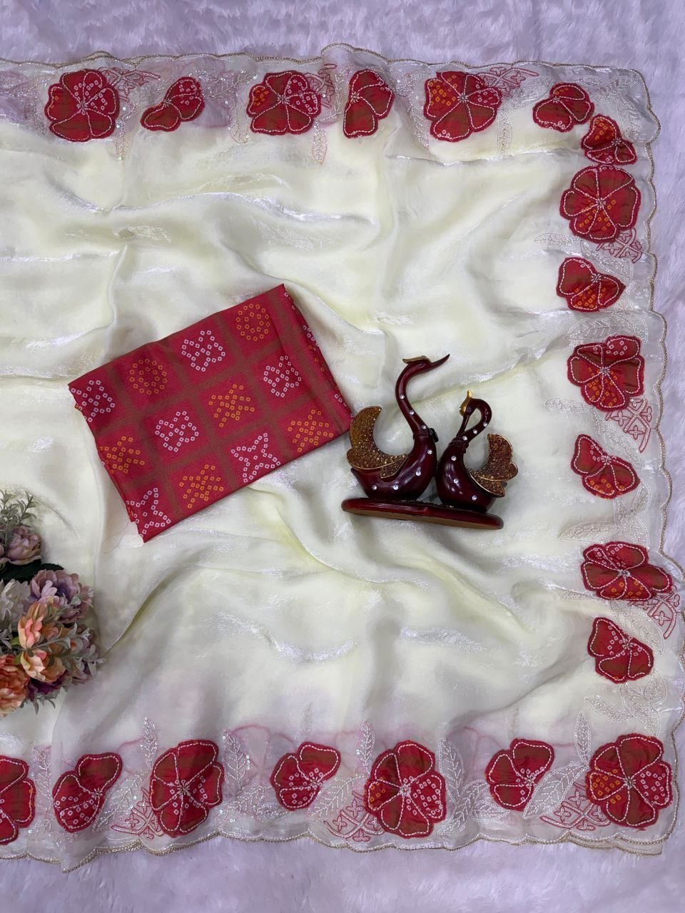Artisanal Motif Draped Saree for Timeless Festive Charm