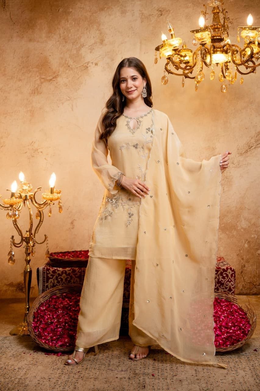 Pastel Perfection Floral Embroidered Festive Suit Ensemble