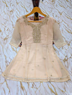 Embroidered Chanderi Kurta Set with Gota Patti Dupatta