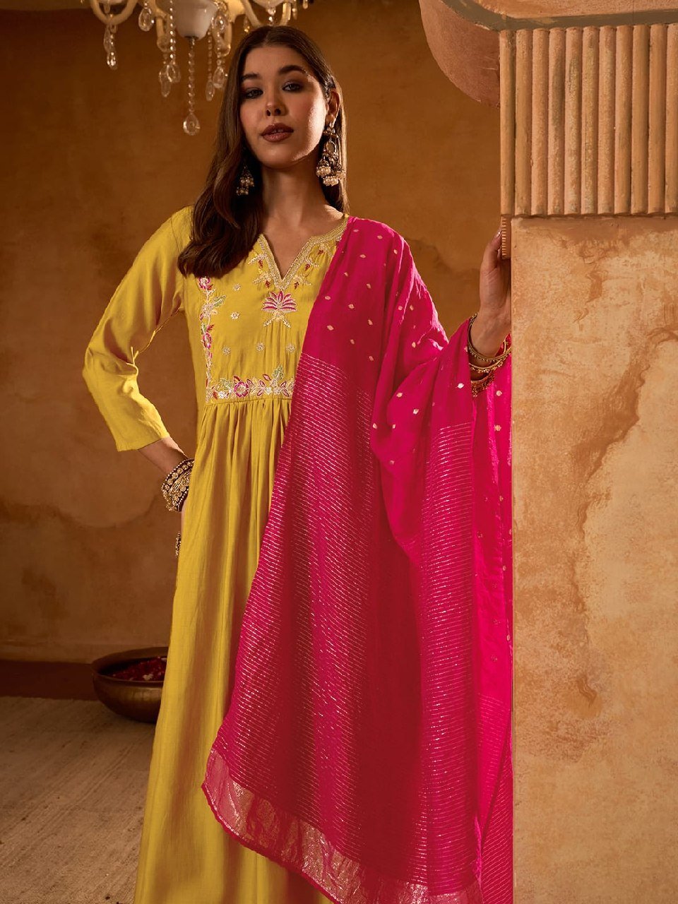 Regal Heritage Floral Embroidered Anarkali Suit Ensemble