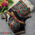 Boho Ethnic Fusion Peacock Handcrafted Heavy Embroidered Blouse