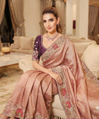 Artisanal Heritage Embroidered Saree for Grand Celebrations