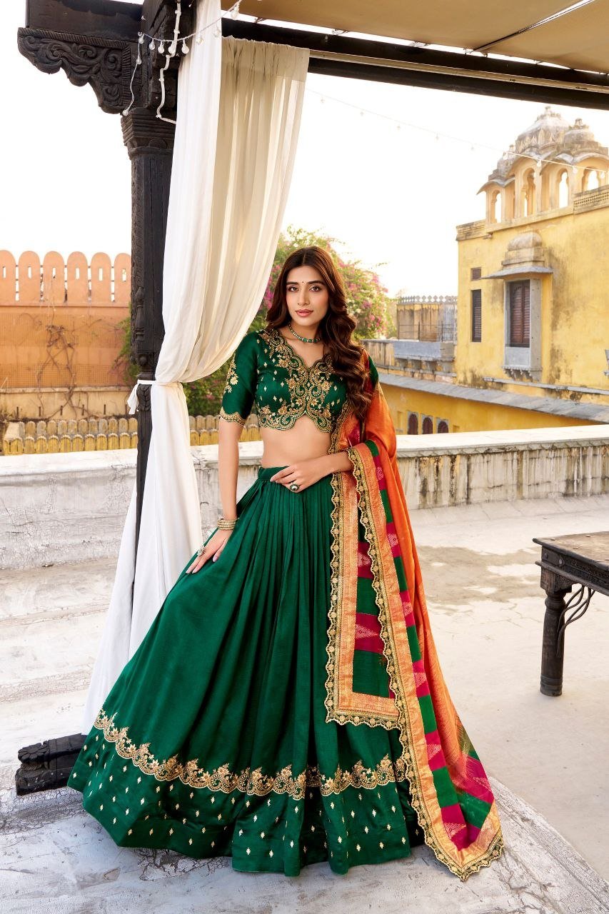 Royal Heritage Embroidered Lehenga Choli With Designer Dupatta
