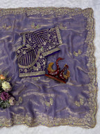 Royal Draped Saree with Intricate Embroidered Blouse