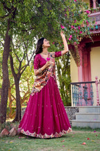 Traditional Kalamkari Print Border Silk Lehenga Set with Dupatta - Surat Wholesale Ethnic Wear (Photo 11)
