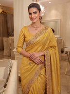 Heritage Loom Saree with Ornate Floral Zari and Jewel-Edged Pallu
