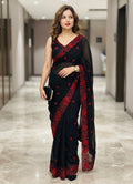 Contemporary Statement Floral Embroidered Saree for Sophisticated Occasions - Surat Wholesale Ethnic Wear (Photo 11)