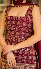 Regal Embroidered Palazzo Ensemble With Flowing Dupatta