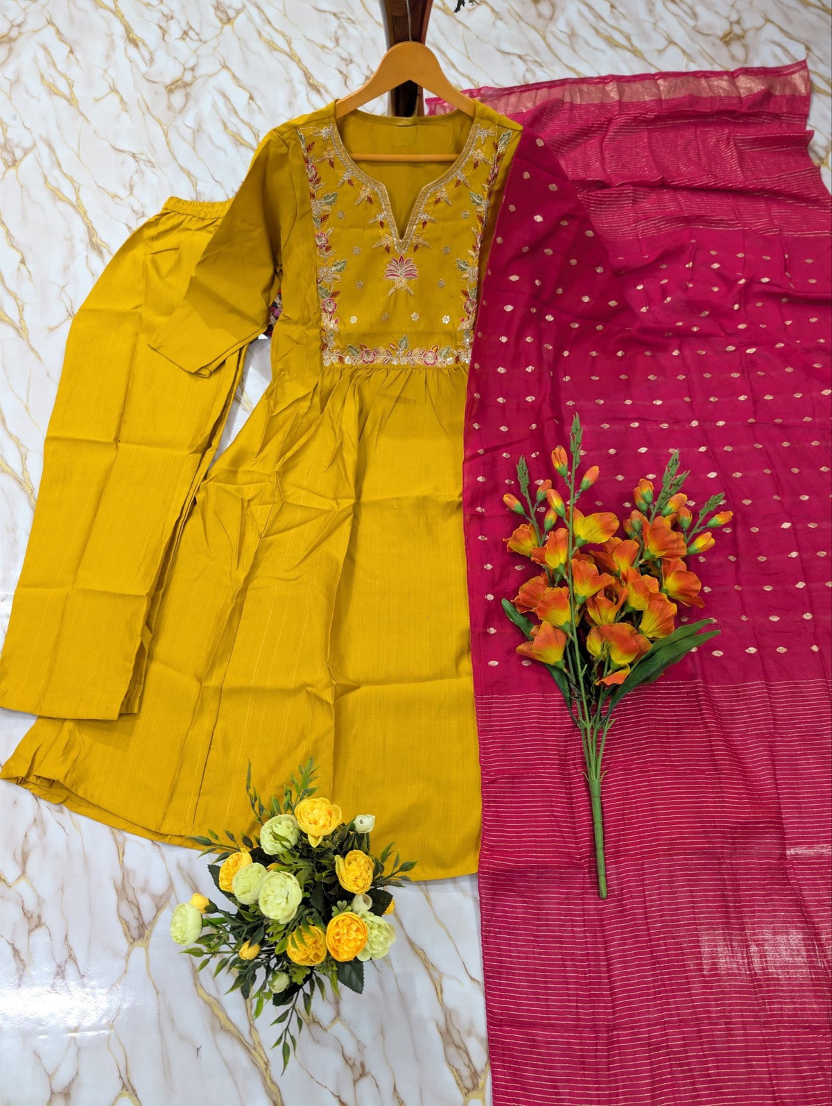 Regal Heritage Floral Embroidered Anarkali Suit Ensemble