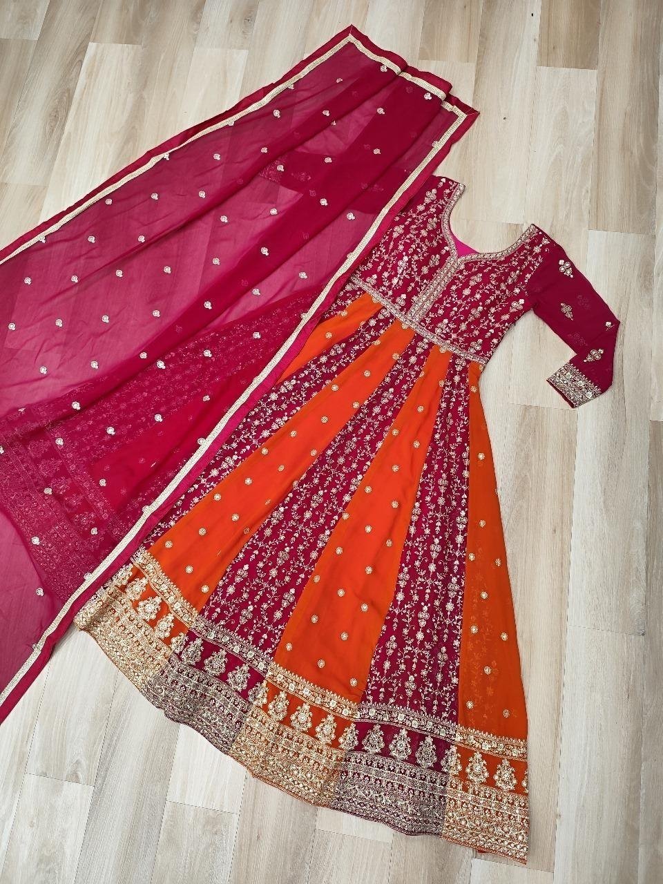 Royal Heritage Embroidered Anarkali Ensemble with Intricate Zari Work and Majestic Flared Silhouette - Surat Wholesale Ethnic Wear (Photo 12)