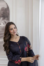 Garden Floral Romance Printed Kurta Set with Ethereal Dupatta
