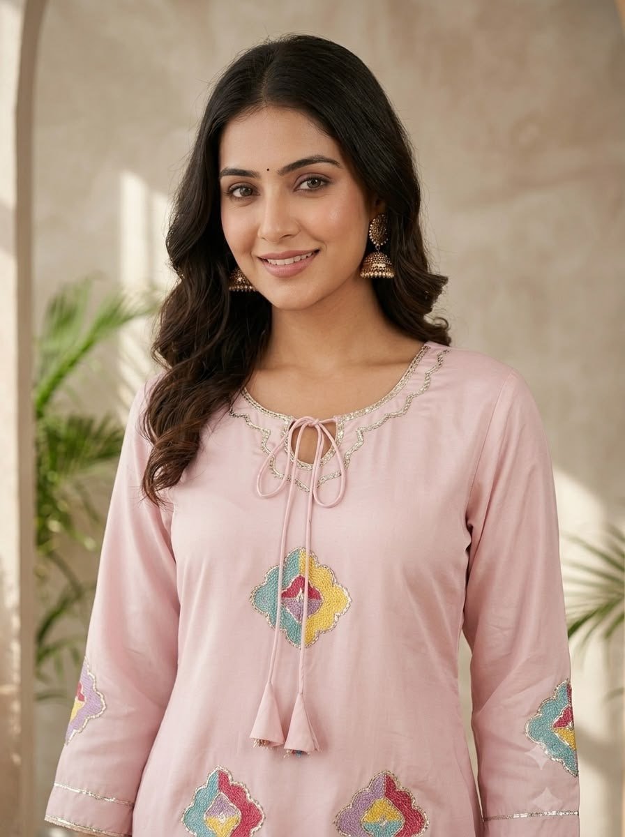 Embroidered Straight Kurta With Salwar And Dupatta - Surat Wholesale Ethnic Wear (Photo 12)
