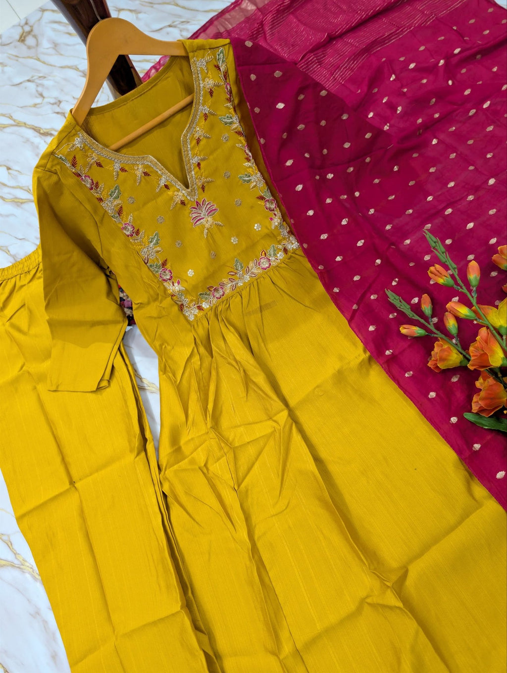 Regal Heritage Floral Embroidered Anarkali Suit Ensemble