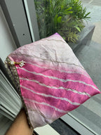 Contemporary Statement Handcrafted Wave Pattern Saree with Delicate Scalloped Border