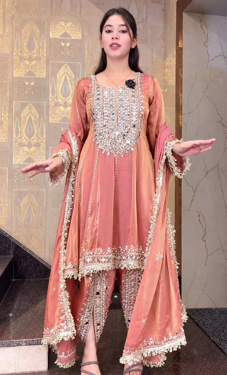 Regal Mirrorwork Palazzo Ensemble for Festive Celebrations