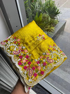 Artisanal Paisley Embroidered Saree for Timeless Celebrations