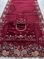 Paisley Embroidered Drapes with Intricate Borders for Regal Festive Moments