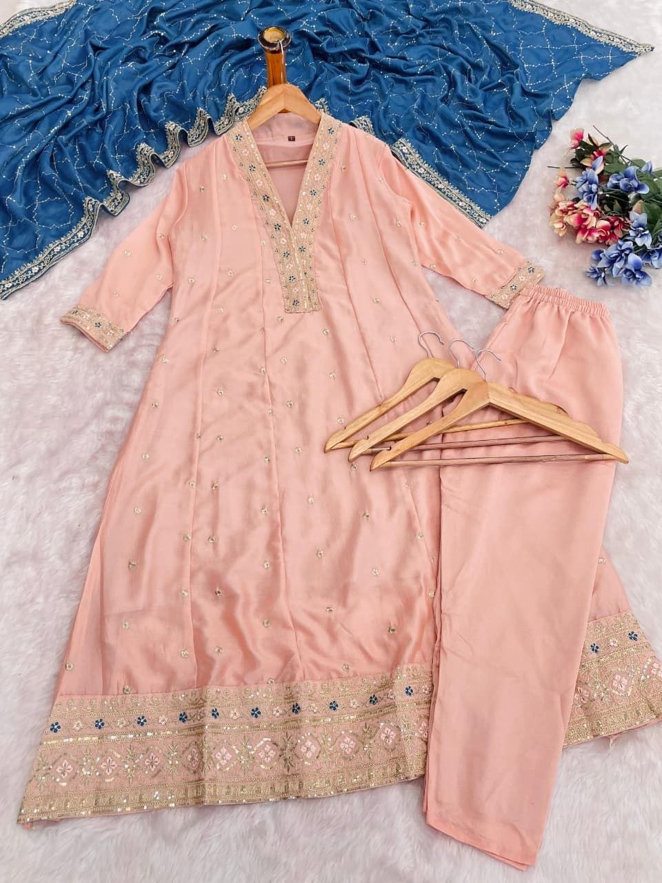 Regal Tradition Embroidered Festive Anarkali Ensemble