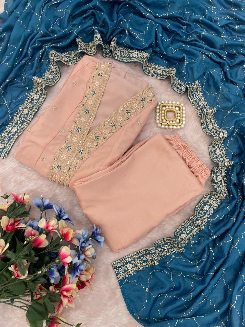 Regal Tradition Embroidered Festive Anarkali Ensemble